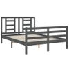 Estructura De Cama Con Cabecero Madera Maciza Gris 140x190 Cm