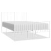 Estructura Cama Metal Cabecero Y Estribo Blanco 140x190 Cm