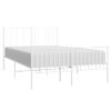 Estructura Cama Metal Cabecero Y Estribo Blanco 140x190 Cm