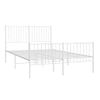 Estructura Cama Metal Cabecero Y Estribo Blanco 140x190 Cm