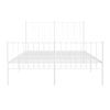 Estructura Cama Metal Cabecero Y Estribo Blanco 140x190 Cm