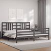 Estructura De Cama Con Cabecero Madera Maciza Gris 200x200 Cm