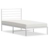 Estructura De Cama De Metal Con Cabecero Blanco 80x200 Cm