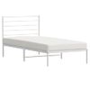 Estructura De Cama De Metal Con Cabecero Blanco 80x200 Cm