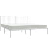 Estructura De Cama De Metal Con Cabecero Blanco 180x200 Cm