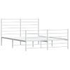 Estructura Cama Metal Cabecero Y Estribo Blanco 140x190 Cm