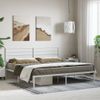 Estructura De Cama De Metal Con Cabecero Blanco 183x213 Cm