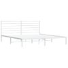 Estructura De Cama De Metal Con Cabecero Blanco 183x213 Cm