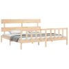 Estructura De Cama Con Cabecero Madera Maciza 200x200 Cm