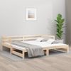 Sofá Cama Extraíble Madera Maciza De Pino 2x(90x190) Cm