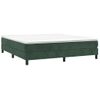 Cama Box Spring Con Colchón Terciopelo Verde Oscuro 160x200 Cm