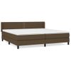 Cama Box Spring Con Colchón Tela Marrón Oscuro 200x200 Cm