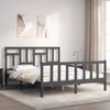 Estructura De Cama Matrimonio Con Cabecero Madera Maciza Gris