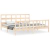 Estructura De Cama Con Cabecero Madera Maciza 200x200 Cm