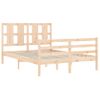 Estructura De Cama Con Cabecero Madera Maciza 120x200 Cm