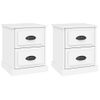 Mesitas De Noche 2 Uds Madera Contrachapada Blanco 39x39x47,5cm