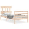 Estructura De Cama Con Cabecero Madera Maciza 90x200 Cm