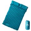 Colchón De Camping Autoinflable Con Almohadas 2 Personas Azul Vidaxl