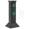 Columna De 4 Enchufes De Exterior Negro Y Verde 16x16x39,5 Cm Vidaxl