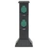 Columna De 4 Enchufes De Exterior Negro Y Verde 16x16x39,5 Cm Vidaxl