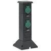 Columna De 4 Enchufes De Exterior Negro Y Verde 16x16x39,5 Cm Vidaxl