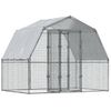 Gallinero Con Techo Y Puerta Acero Galvanizado Plateado Vidaxl