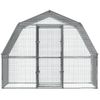 Gallinero Con Techo Y Puerta Acero Galvanizado Plateado Vidaxl