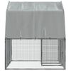 Gallinero Con Techo Y Puerta Acero Galvanizado Plateado Vidaxl