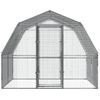 Gallinero Con Techo Y Puerta Acero Galvanizado Plateado Vidaxl