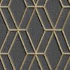 Papel  De Pared Hexagonal Negro Y Dorado Dutch Wallcoverings