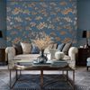 Papel De Pared Pino Dorado Y Azul Dutch Wallcoverings