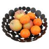 Cesta De Frutas Metálica Decorativa, Cesta De Frutas De 11.6 Pulgadas De Altura Con Soporte Redondo En Plato De Frutas