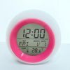 Reloj Despertador Digital Para Niños, Ceramarble Furni, Led Con Luz De Despertar, Función De Repetición, Sonidos Naturales De Alarma Rosa