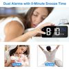 Reloj Despertador Digital Para Niños, Ceramarble Furni, Led Con Luz De Despertar, Función De Repetición, Sonidos Naturales De Alarma Blanco Puro