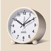 Reloj Despertador Analógico Redondo Silencioso, Ceramarble Furni, Blanco