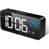 Reloj Despertador Digital, Ceramarble Furni, Reloj Despertador Matutino Con Pantalla Grande Led De Espejo