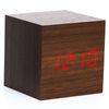 Reloj Despertador Digital Electrónico De Madera, Ceramarble Furni, Reloj De Mesa Con Pantalla Led De Temperatura Y Control De Voz Negro