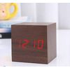 Reloj Despertador Digital Electrónico De Madera, Ceramarble Furni, Reloj De Mesa Con Pantalla Led De Temperatura Y Control De Voz Negro