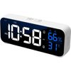 Reloj Despertador Digital, Ceramarble Furni, Reloj De Escritorio Digital Con Alarma Dual Y Repetición, Control De Sonido Y 5 Niveles De Brillo