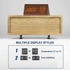 Reloj Despertador Digital Con Pantalla Led Electrónica De Madera, Ceramarble Furni, 3 Configuraciones De Alarma Y Detección De Humedad Y Temperatura