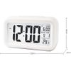 Reloj Despertador Led Inteligente Creativo Blanco, Ceramarble Furni, Pantalla Digital Grande Con Función De Repetición Y Calendario Electrónico