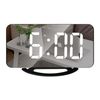 Reloj Despertador Digital En Blanco Y Negro, Ceramarble Furni, Reloj Despertador Led Con Espejo, Números Fotosensibles Automáticos Y Doble Usb