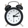 Reloj Despertador Retro Clásico Negro, Ceramarble Furni, Mini Reloj Despertador De Cabecera A Pilas Con Alarma Fuerte