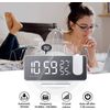 Reloj Despertador Digital Con Proyector Para Dormitorios, Ceramarble Furni, Radio Usb Con Proyección En El Techo Y Alarmas Dual