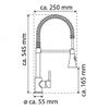 Grifo Monomando Cocina Con Caño Extraíble De Muelle Leon Níquel Eisl