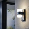 Lámpara Led Pared Jardín Con Sensor Atollari Gris Antracita 2x6w Eglo