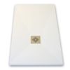 Plato De Ducha Pizarra Pure Blanco  70x70 Cm Rejilla Acero Inox.