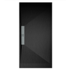 Plato De Ducha Pizarra Edis Negro  70x100 Cm Rejilla Inox