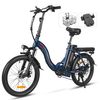 Samebike Cy20 Ft Bicicleta Eléctrica - Potencia 350w Batería 36v13ah Autonomía 35km Freno De Disco Mecánico - Azul Oscuro