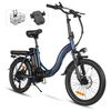 Samebike Cy20 Ft Bicicleta Eléctrica - Potencia 350w Batería 36v13ah Autonomía 35km Freno De Disco Mecánico - Azul Oscuro